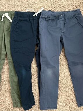 Kids Pull-On Jogger Pants in Navy, Olive and Gray